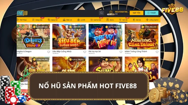 Nổ hũ sản phẩm hot Five88